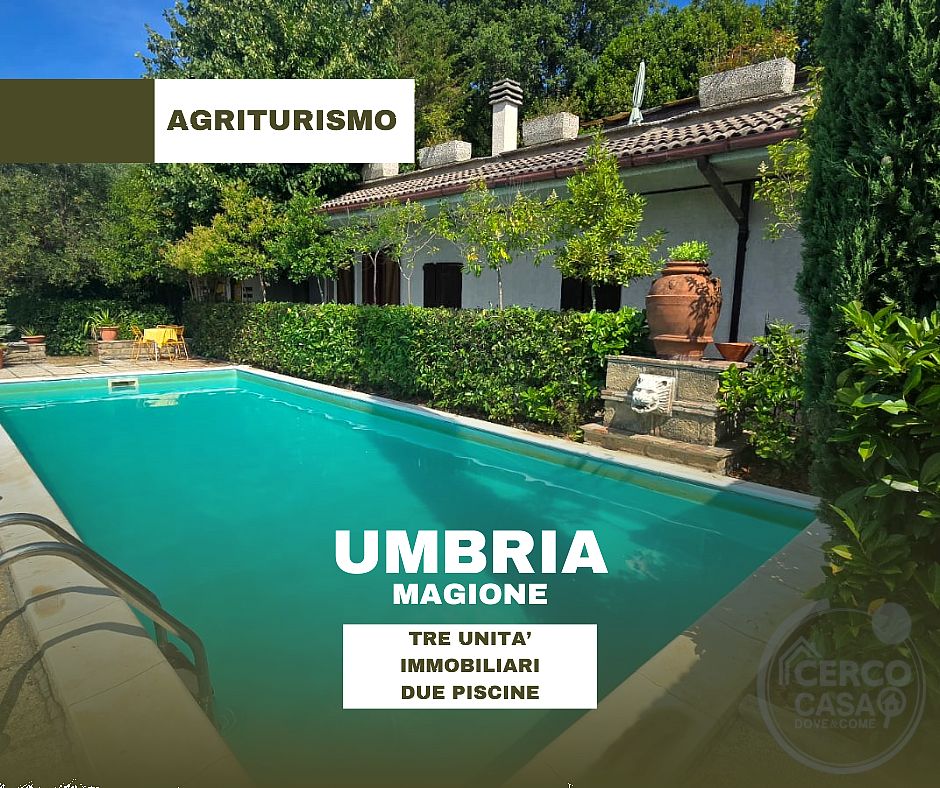 In vendita a Magione (Umbria) agriturismo composto da tre unità immobiliari.